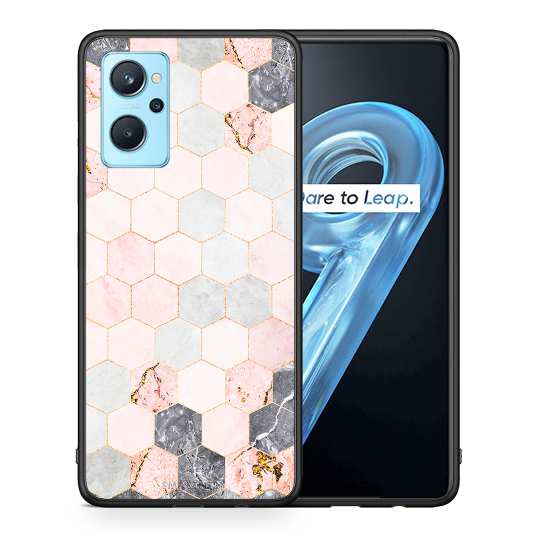 Marble Hexagon Pink - Oppo A96 θήκη