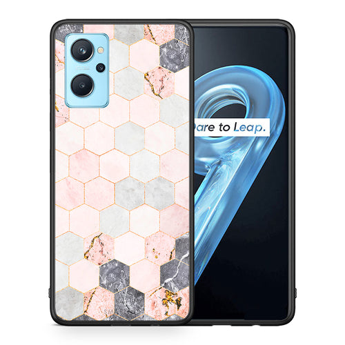 Marble Hexagon Pink - Oppo A96 θήκη