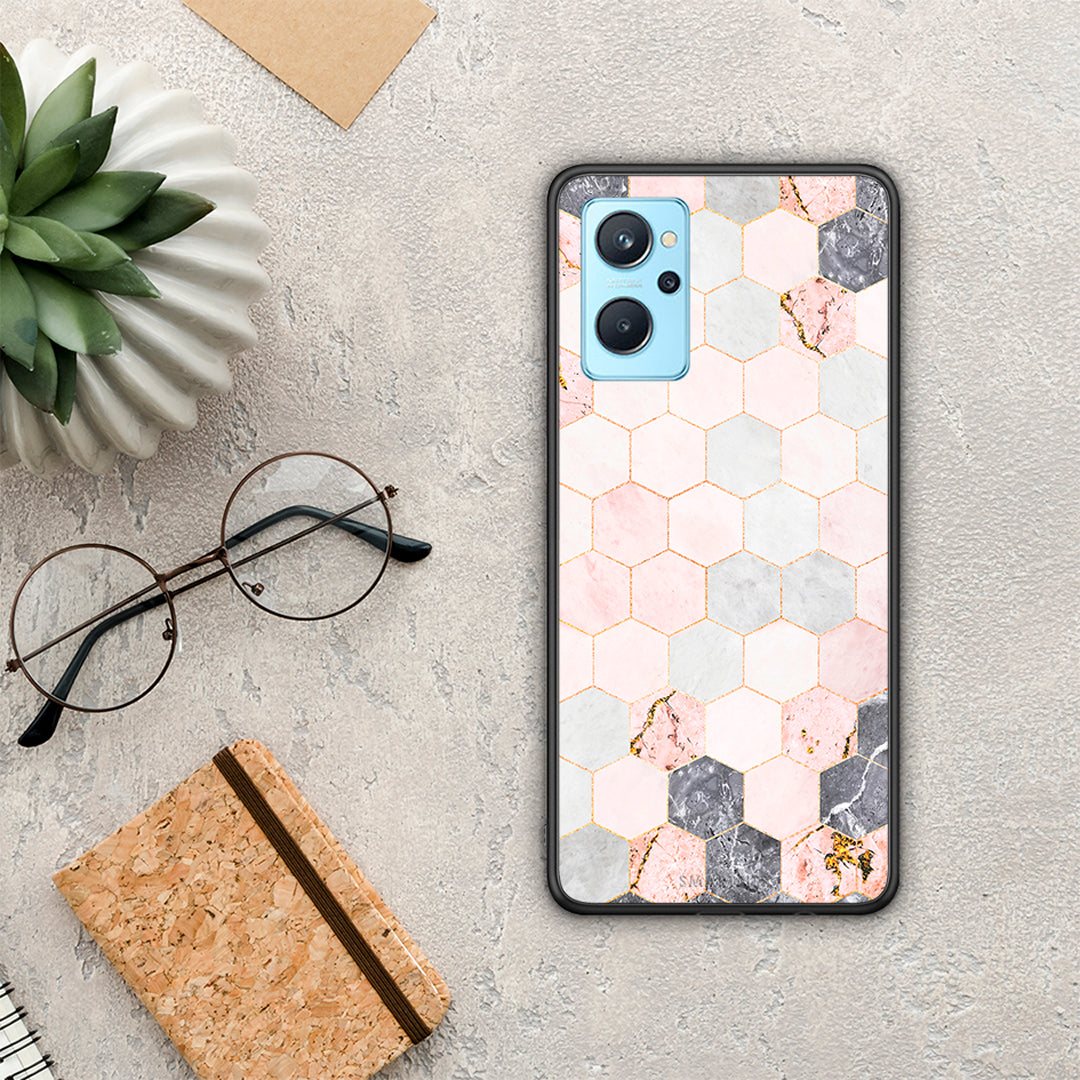 Marble Hexagon Pink - Realme 9i θήκη