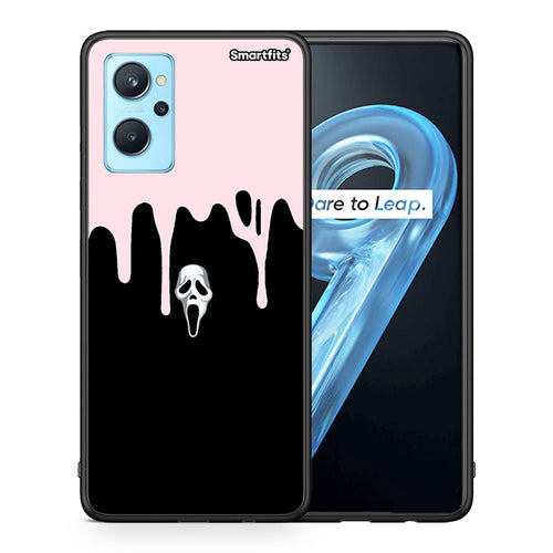 Θήκη Realme 9i Melting Halloween Mask από τη Smartfits με σχέδιο στο πίσω μέρος και μαύρο περίβλημα | Realme 9i Melting Halloween Mask case with colorful back and black bezels