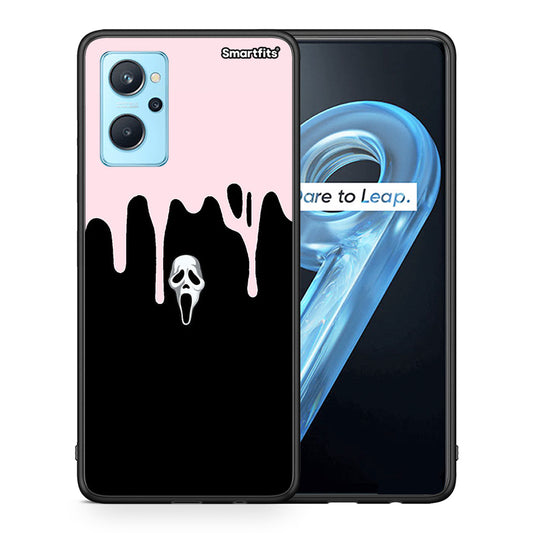Θήκη Realme 9i Melting Halloween Mask από τη Smartfits με σχέδιο στο πίσω μέρος και μαύρο περίβλημα | Realme 9i Melting Halloween Mask case with colorful back and black bezels