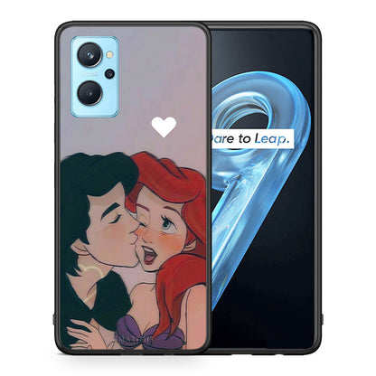 Θήκη Αγίου Βαλεντίνου Realme 9i Mermaid Love από τη Smartfits με σχέδιο στο πίσω μέρος και μαύρο περίβλημα | Realme 9i Mermaid Love case with colorful back and black bezels