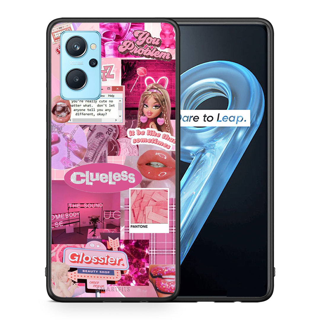 Θήκη Αγίου Βαλεντίνου Realme 9i Pink Love από τη Smartfits με σχέδιο στο πίσω μέρος και μαύρο περίβλημα | Realme 9i Pink Love case with colorful back and black bezels