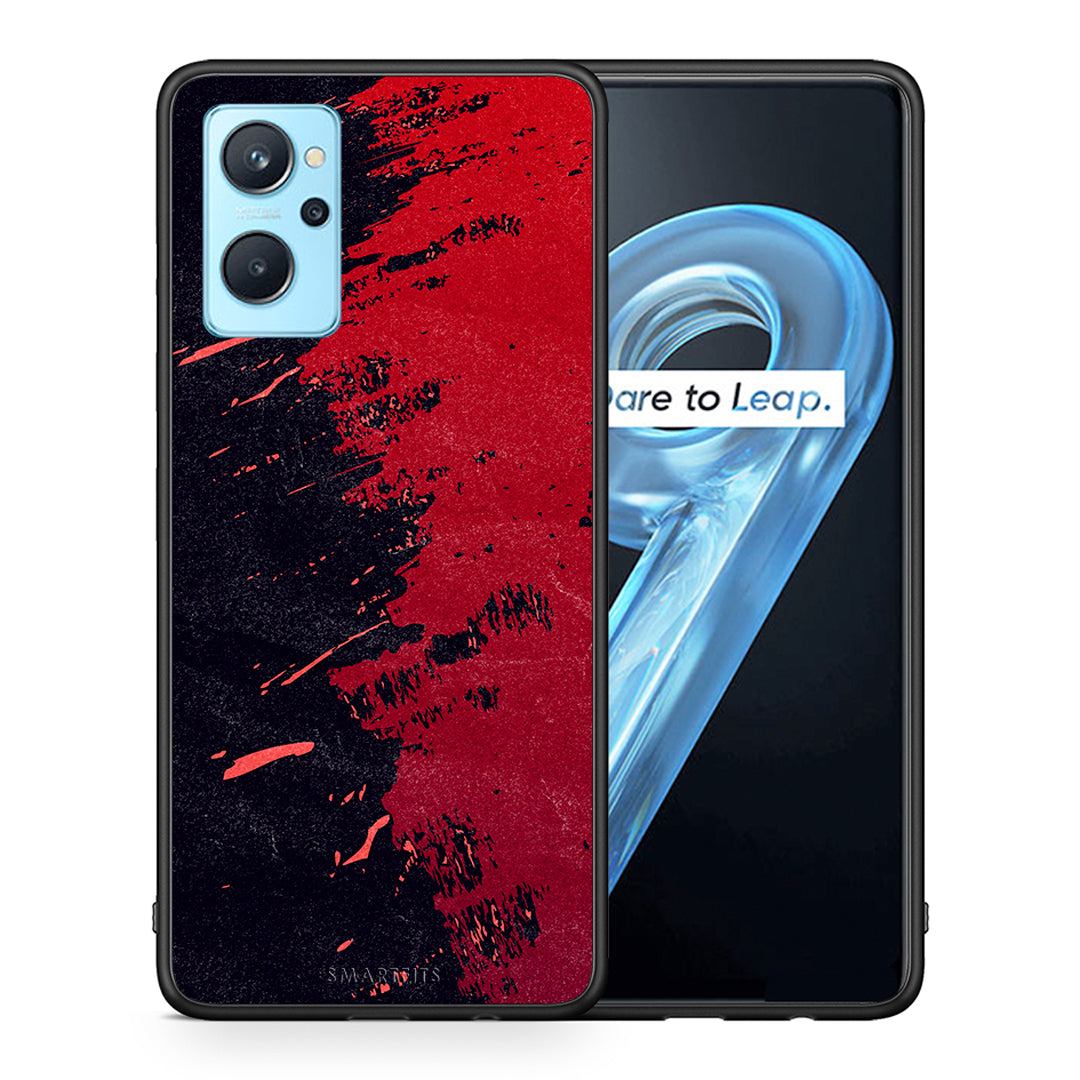 Θήκη Αγίου Βαλεντίνου Realme 9i Red Paint από τη Smartfits με σχέδιο στο πίσω μέρος και μαύρο περίβλημα | Realme 9i Red Paint case with colorful back and black bezels