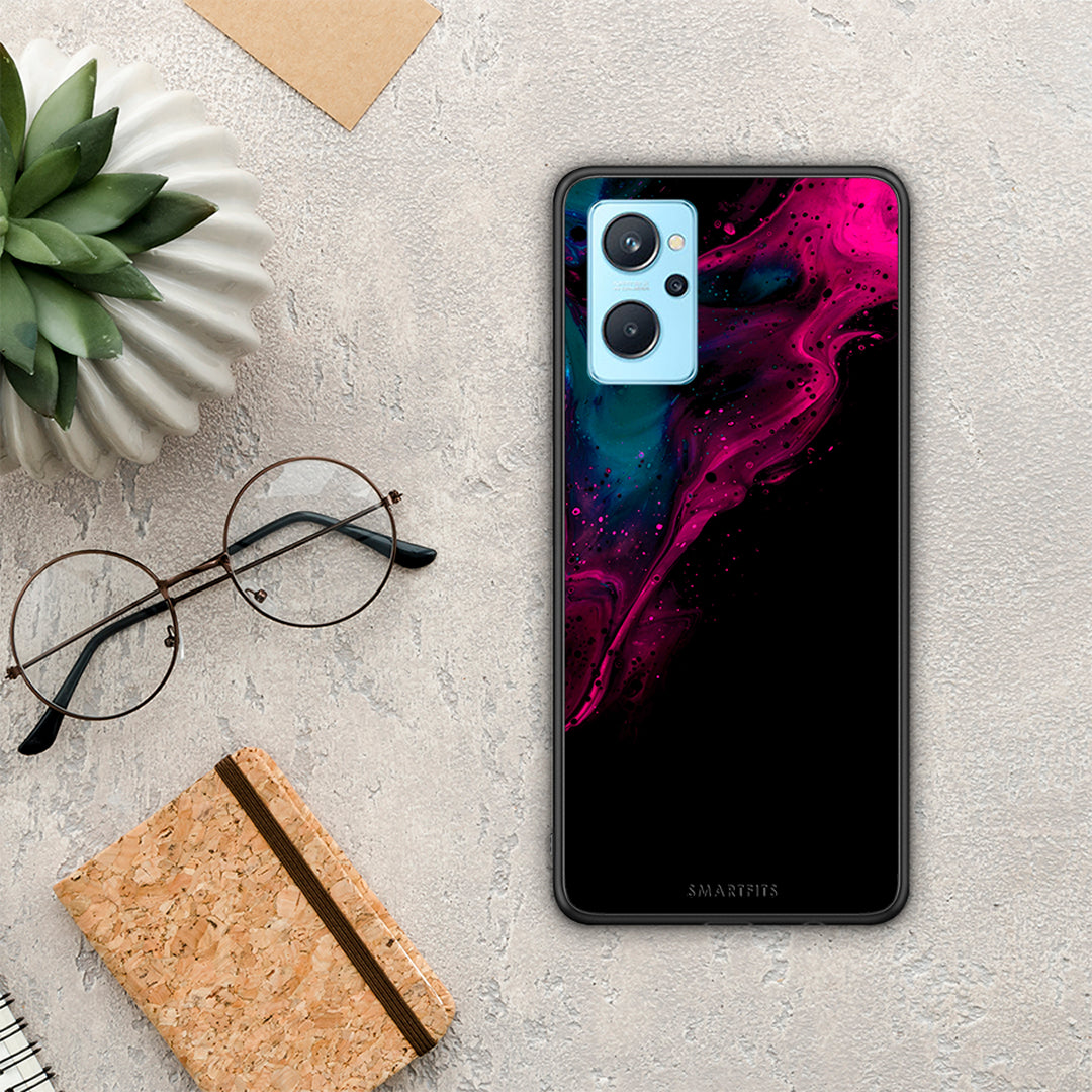 Watercolor Pink Black - Oppo A96 θήκη