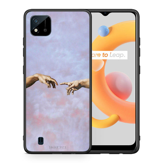 Θήκη Realme C11 2021 Adam Hand από τη Smartfits με σχέδιο στο πίσω μέρος και μαύρο περίβλημα | Realme C11 2021 Adam Hand case with colorful back and black bezels