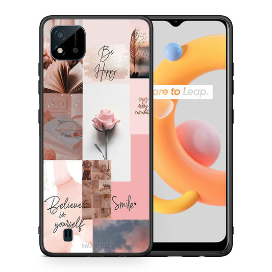 Θήκη Realme C11 2021 Aesthetic Collage από τη Smartfits με σχέδιο στο πίσω μέρος και μαύρο περίβλημα | Realme C11 2021 Aesthetic Collage case with colorful back and black bezels