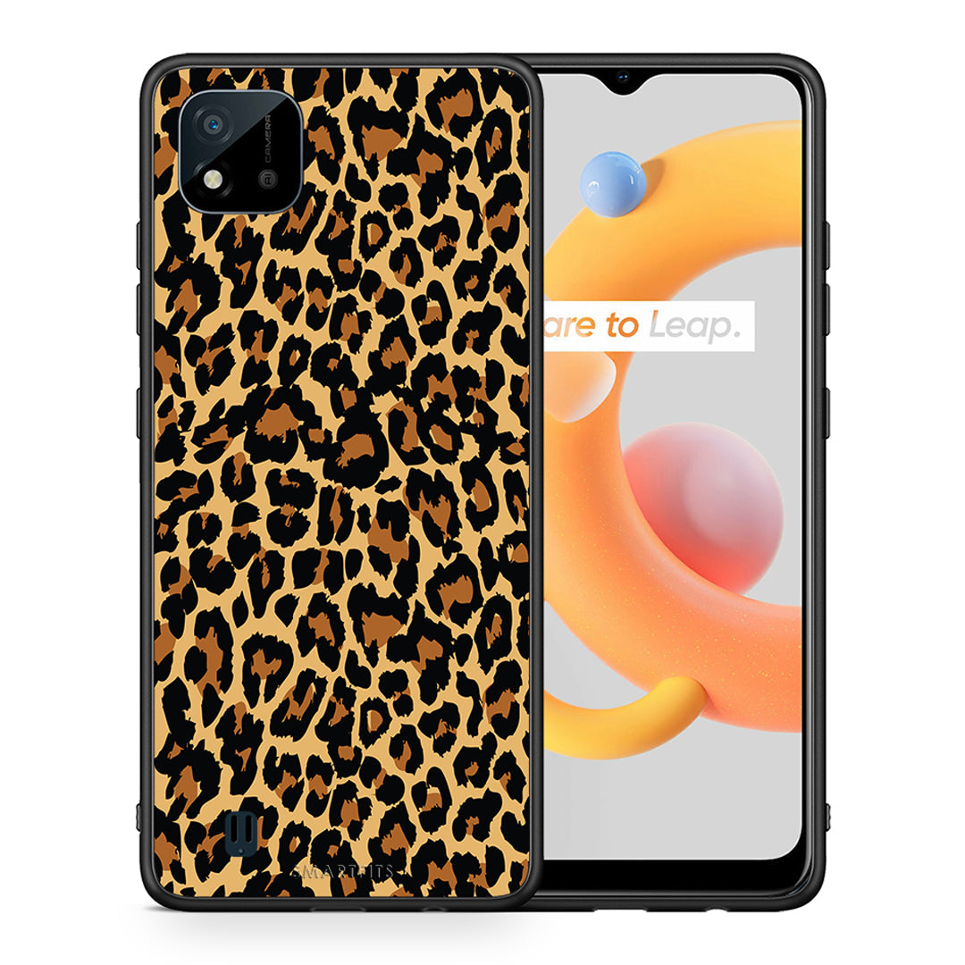 Θήκη Realme C11 2021 Leopard Animal από τη Smartfits με σχέδιο στο πίσω μέρος και μαύρο περίβλημα | Realme C11 2021 Leopard Animal case with colorful back and black bezels
