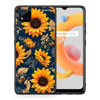 Thumbnail for Θήκη Realme C11 2021 Autumn Sunflowers από τη Smartfits με σχέδιο στο πίσω μέρος και μαύρο περίβλημα | Realme C11 2021 Autumn Sunflowers case with colorful back and black bezels