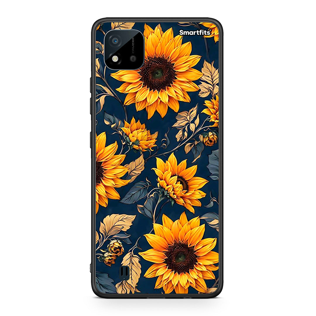 Realme C11 2021 Autumn Sunflowers θήκη από τη Smartfits με σχέδιο στο πίσω μέρος και μαύρο περίβλημα | Smartphone case with colorful back and black bezels by Smartfits