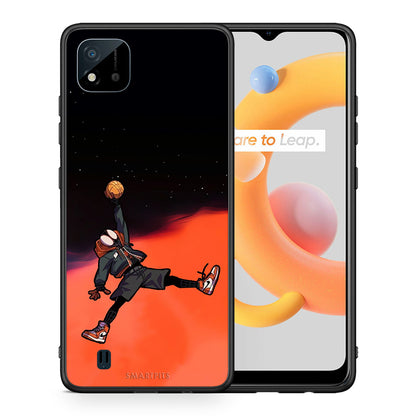 Θήκη Realme C11 2021 Basketball Hero από τη Smartfits με σχέδιο στο πίσω μέρος και μαύρο περίβλημα | Realme C11 2021 Basketball Hero case with colorful back and black bezels
