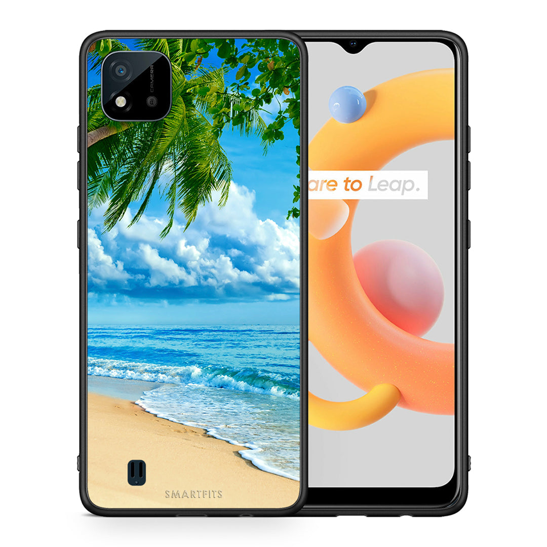 Θήκη Realme C11 2021 Beautiful Beach από τη Smartfits με σχέδιο στο πίσω μέρος και μαύρο περίβλημα | Realme C11 2021 Beautiful Beach case with colorful back and black bezels