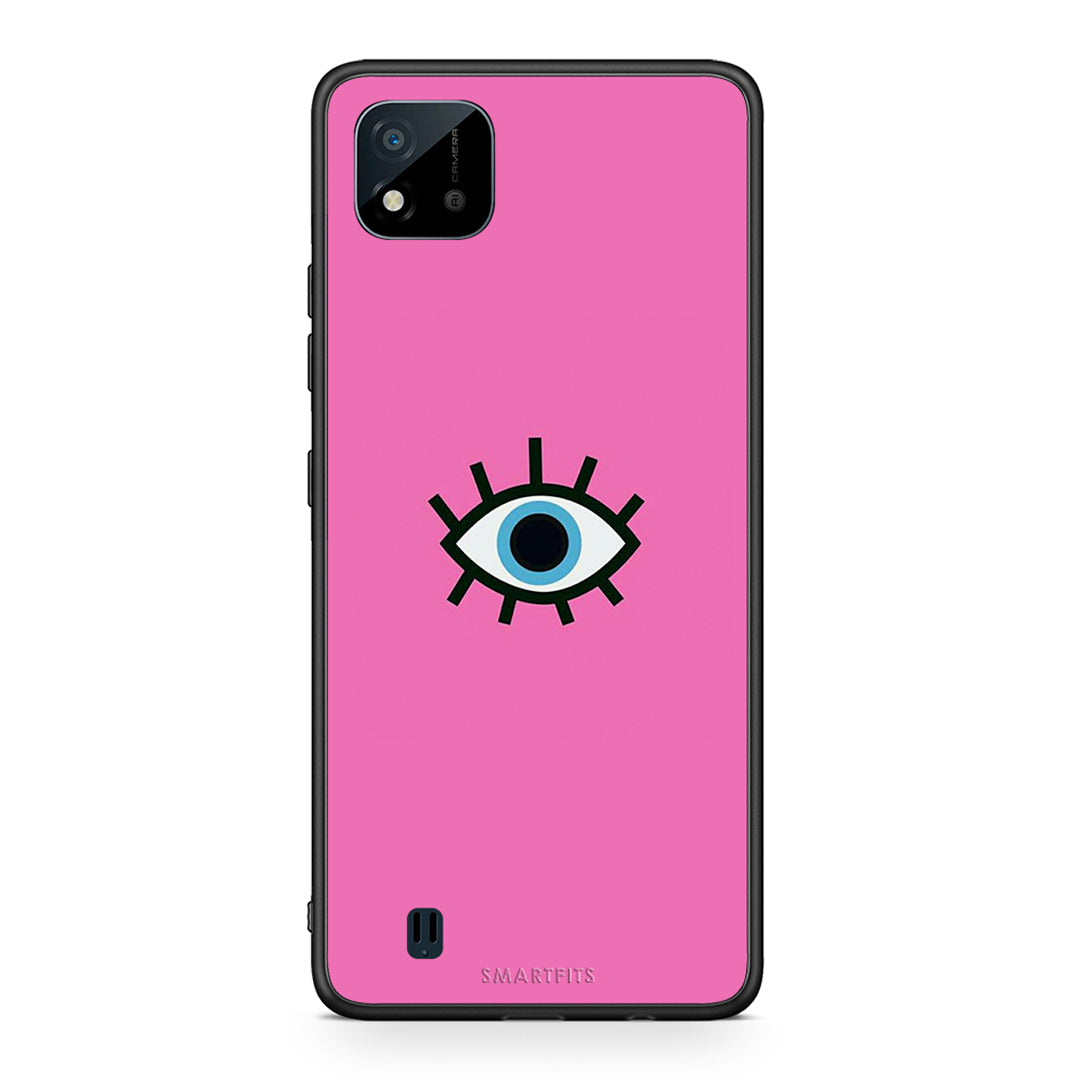 Realme C11 2021 Blue Eye Pink θήκη από τη Smartfits με σχέδιο στο πίσω μέρος και μαύρο περίβλημα | Smartphone case with colorful back and black bezels by Smartfits