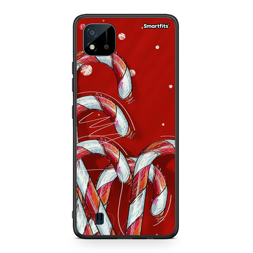 Realme C11 2021 Candy Cane θήκη από τη Smartfits με σχέδιο στο πίσω μέρος και μαύρο περίβλημα | Smartphone case with colorful back and black bezels by Smartfits
