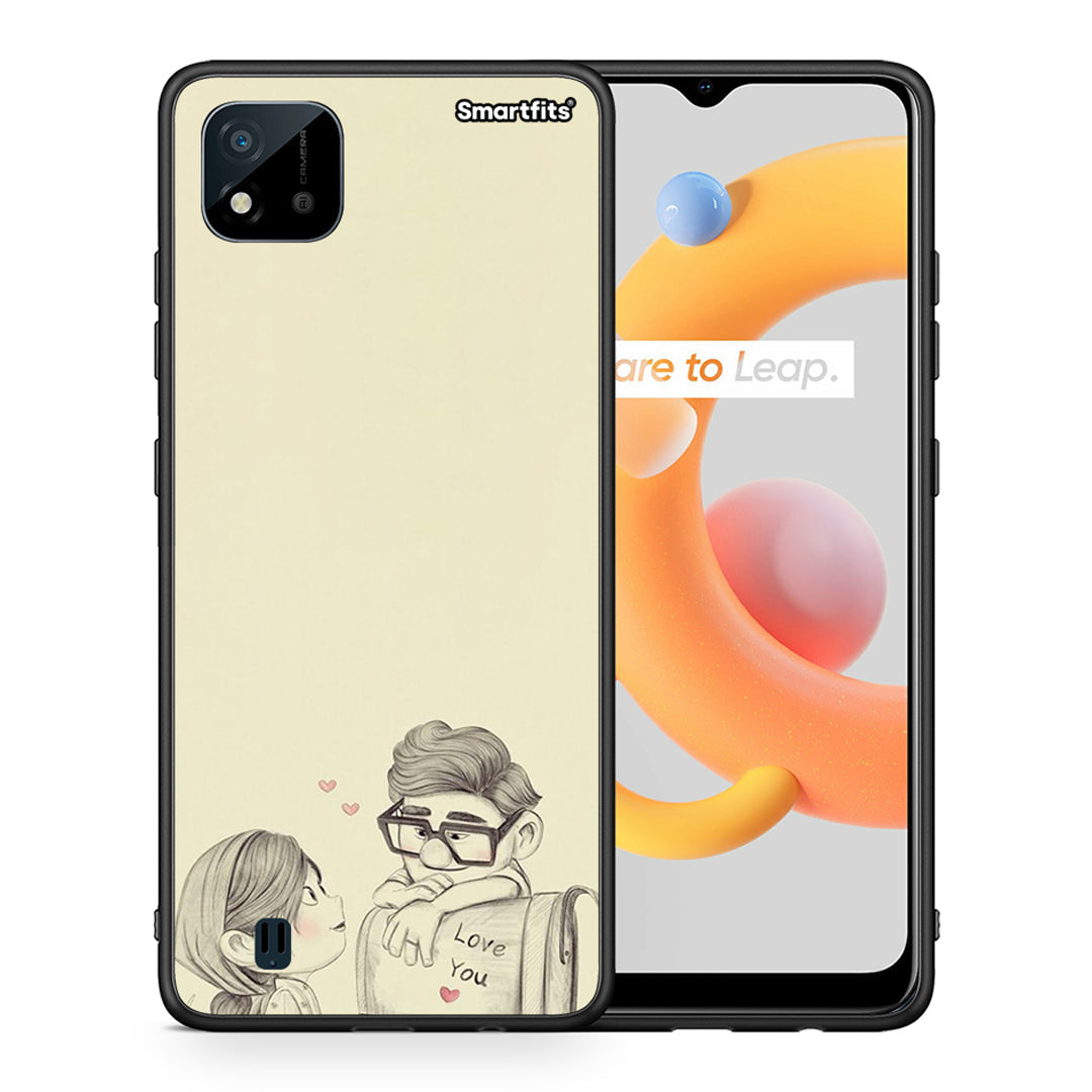 Θήκη Realme C11 2021 Carl And Ellie από τη Smartfits με σχέδιο στο πίσω μέρος και μαύρο περίβλημα | Realme C11 2021 Carl And Ellie case with colorful back and black bezels