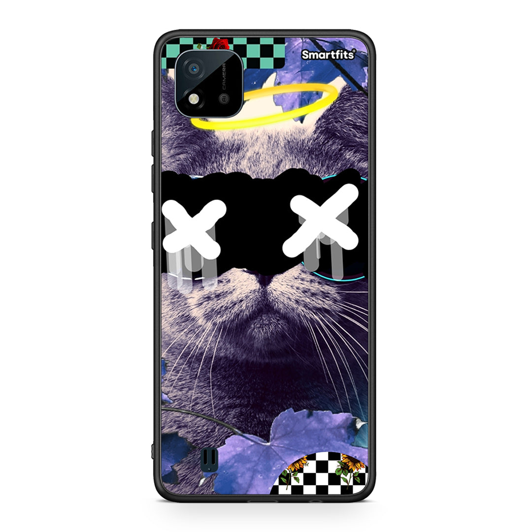 Realme C11 2021 Cat Collage θήκη από τη Smartfits με σχέδιο στο πίσω μέρος και μαύρο περίβλημα | Smartphone case with colorful back and black bezels by Smartfits