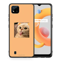 Thumbnail for Θήκη Realme C11 2021 Cat Tongue από τη Smartfits με σχέδιο στο πίσω μέρος και μαύρο περίβλημα | Realme C11 2021 Cat Tongue case with colorful back and black bezels