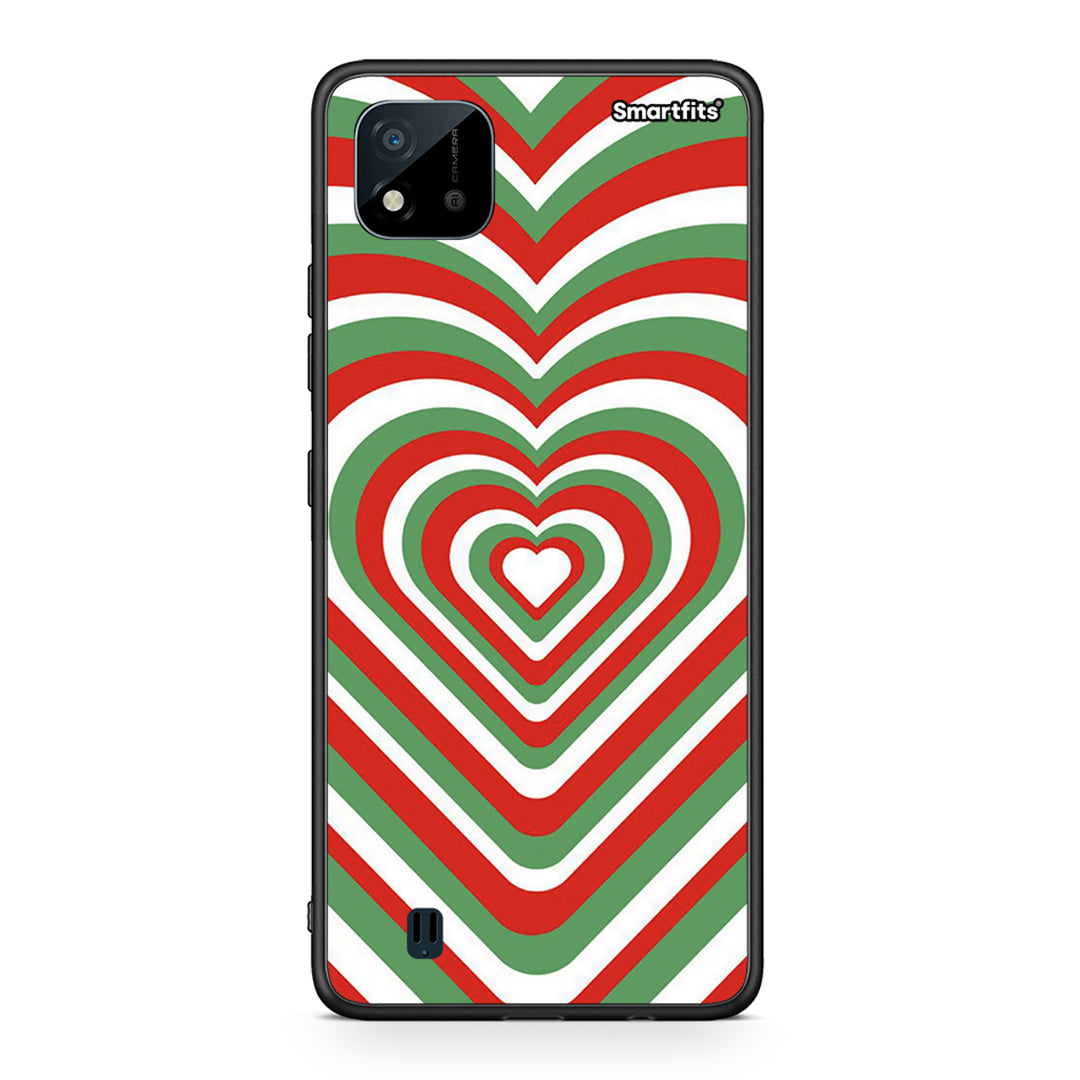 Realme C11 2021 Christmas Hearts θήκη από τη Smartfits με σχέδιο στο πίσω μέρος και μαύρο περίβλημα | Smartphone case with colorful back and black bezels by Smartfits