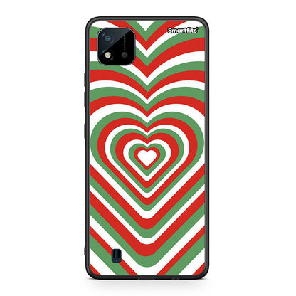 Realme C11 2021 Christmas Hearts θήκη από τη Smartfits με σχέδιο στο πίσω μέρος και μαύρο περίβλημα | Smartphone case with colorful back and black bezels by Smartfits