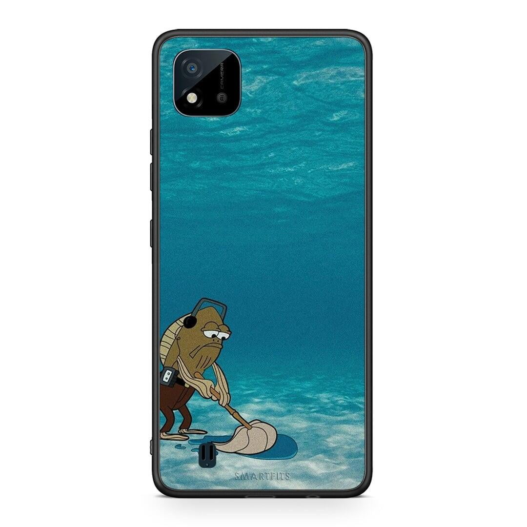 Realme C11 2021 Clean The Ocean Θήκη από τη Smartfits με σχέδιο στο πίσω μέρος και μαύρο περίβλημα | Smartphone case with colorful back and black bezels by Smartfits