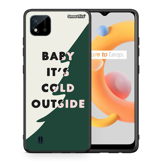 Θήκη Realme C11 2021 Cold Outside από τη Smartfits με σχέδιο στο πίσω μέρος και μαύρο περίβλημα | Realme C11 2021 Cold Outside case with colorful back and black bezels