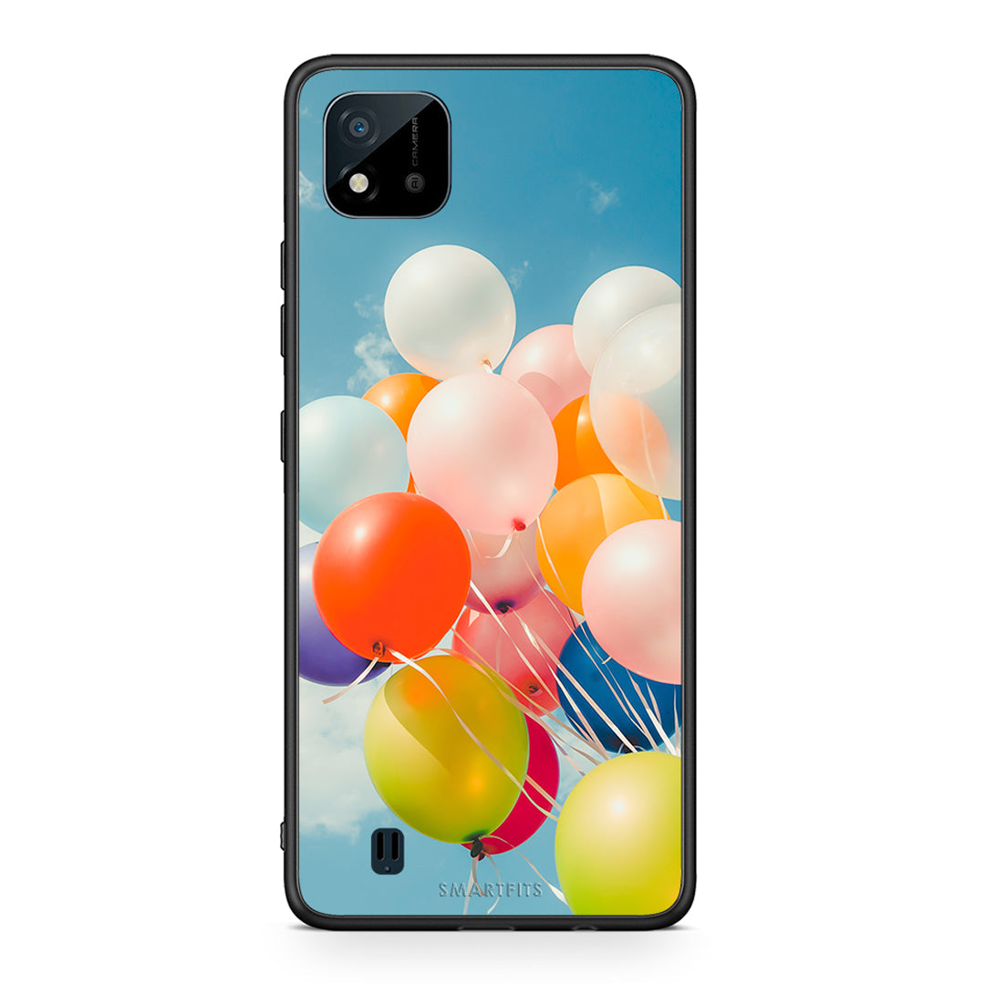 Realme C11 2021 Colorful Balloons θήκη από τη Smartfits με σχέδιο στο πίσω μέρος και μαύρο περίβλημα | Smartphone case with colorful back and black bezels by Smartfits