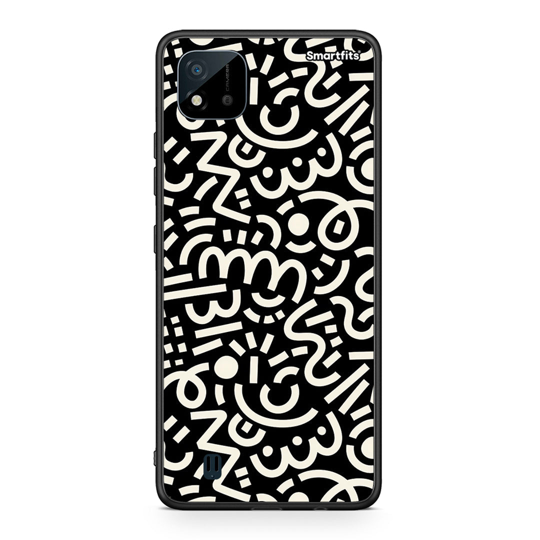 Realme C11 2021 Doodle Art θήκη από τη Smartfits με σχέδιο στο πίσω μέρος και μαύρο περίβλημα | Smartphone case with colorful back and black bezels by Smartfits