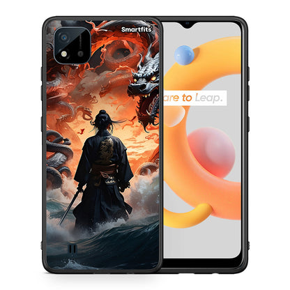 Θήκη Realme C11 2021 Dragons Fight από τη Smartfits με σχέδιο στο πίσω μέρος και μαύρο περίβλημα | Realme C11 2021 Dragons Fight case with colorful back and black bezels