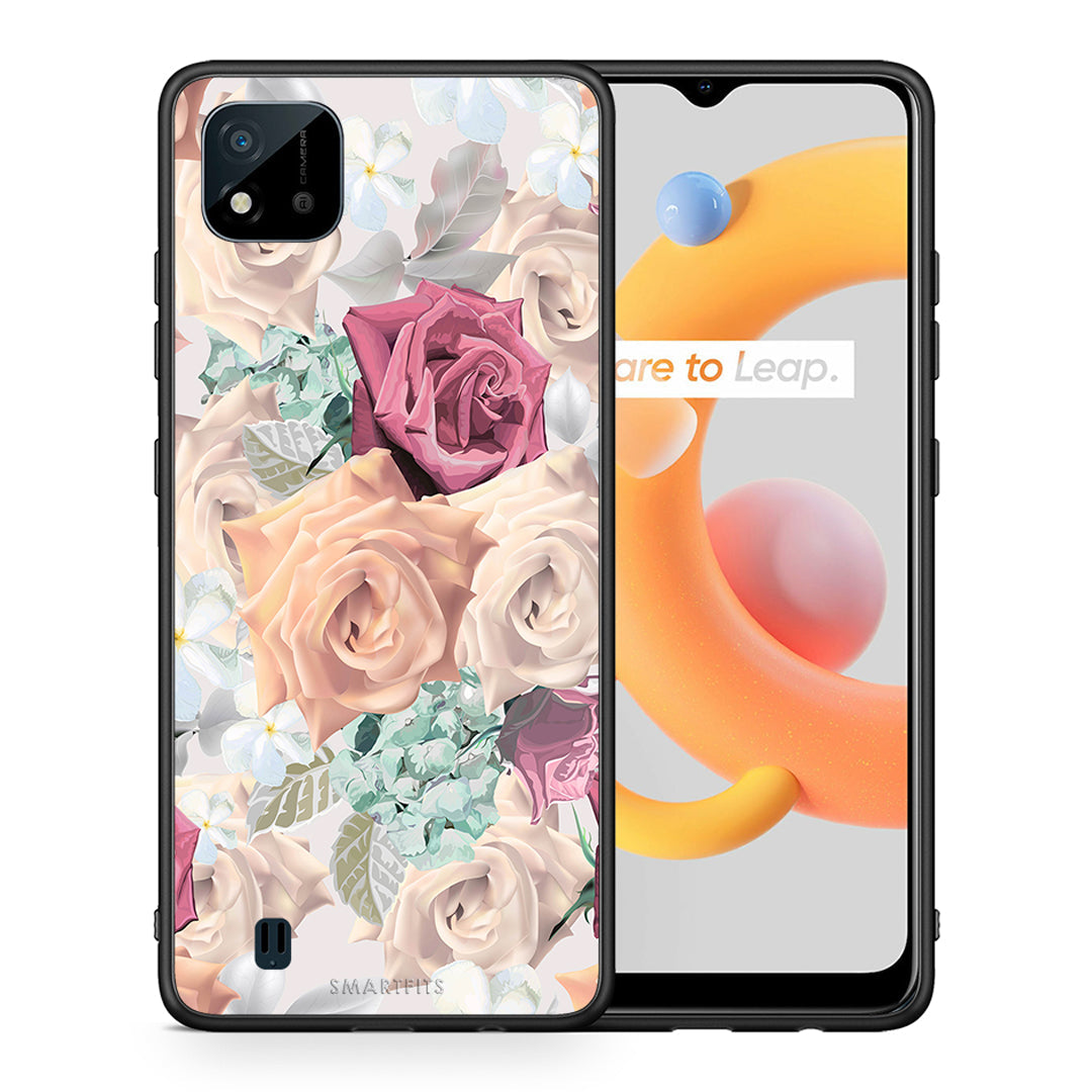 Θήκη Realme C11 2021 Bouquet Floral από τη Smartfits με σχέδιο στο πίσω μέρος και μαύρο περίβλημα | Realme C11 2021 Bouquet Floral case with colorful back and black bezels