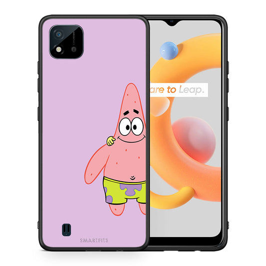 Θήκη Realme C11 2021 Friends Patrick από τη Smartfits με σχέδιο στο πίσω μέρος και μαύρο περίβλημα | Realme C11 2021 Friends Patrick case with colorful back and black bezels