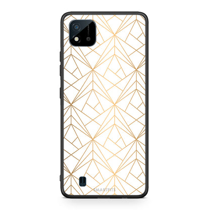 111 - Realme C11 2021 Luxury White Geometric case, cover, bumper