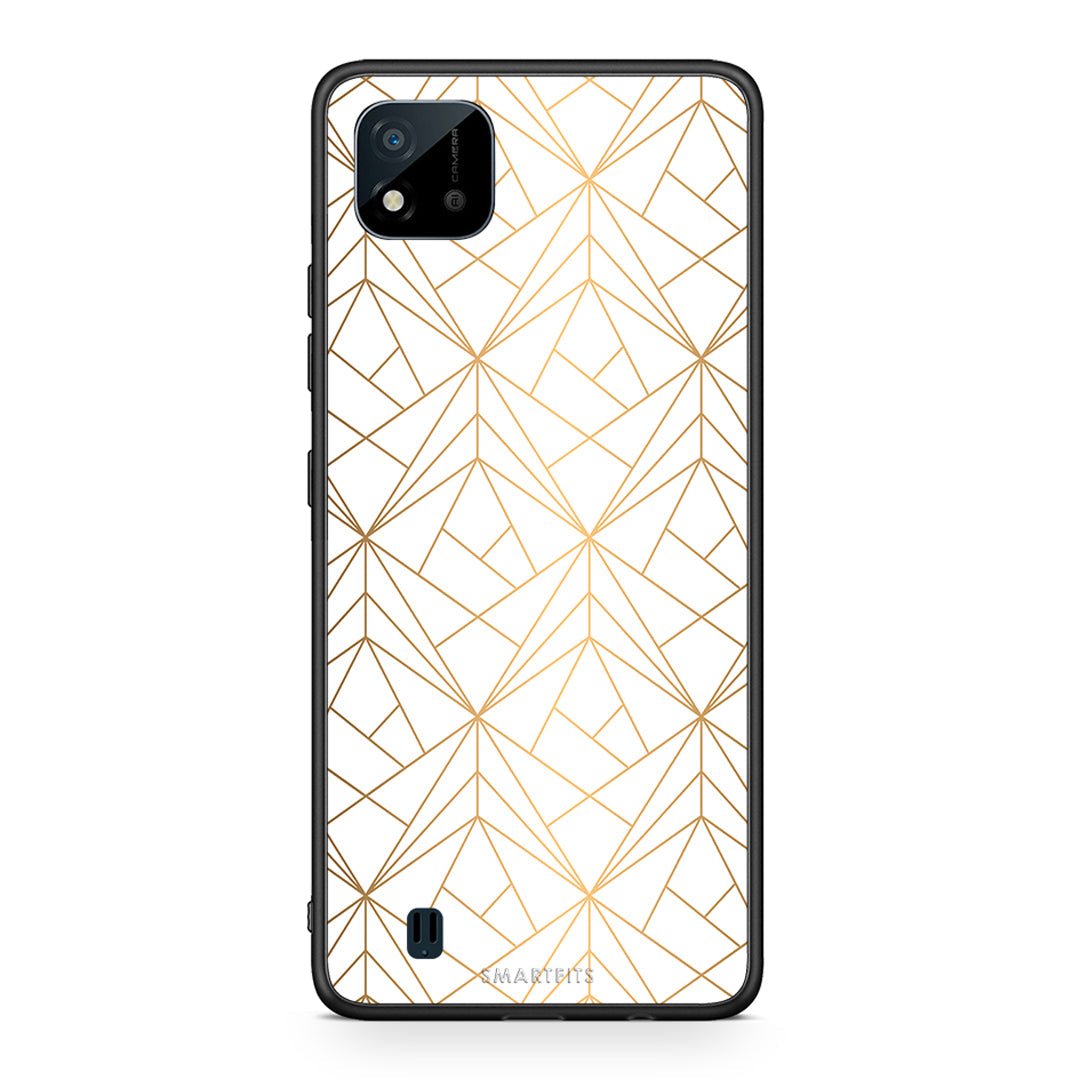 111 - Realme C11 2021 Luxury White Geometric case, cover, bumper