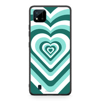 Thumbnail for Realme C11 2021 Green Hearts θήκη από τη Smartfits με σχέδιο στο πίσω μέρος και μαύρο περίβλημα | Smartphone case with colorful back and black bezels by Smartfits