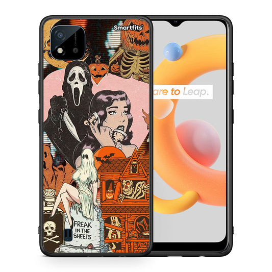 Θήκη Realme C11 2021 Halloween Collage από τη Smartfits με σχέδιο στο πίσω μέρος και μαύρο περίβλημα | Realme C11 2021 Halloween Collage case with colorful back and black bezels