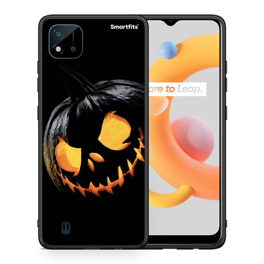 Θήκη Realme C11 2021 Halloween Scary Pumpkin από τη Smartfits με σχέδιο στο πίσω μέρος και μαύρο περίβλημα | Realme C11 2021 Halloween Scary Pumpkin case with colorful back and black bezels
