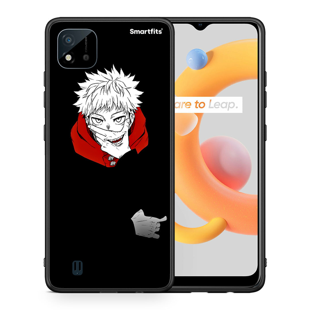 Θήκη Realme C11 2021 Itadori Anime από τη Smartfits με σχέδιο στο πίσω μέρος και μαύρο περίβλημα | Realme C11 2021 Itadori Anime case with colorful back and black bezels