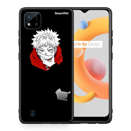 Θήκη Realme C11 2021 Itadori Anime από τη Smartfits με σχέδιο στο πίσω μέρος και μαύρο περίβλημα | Realme C11 2021 Itadori Anime case with colorful back and black bezels