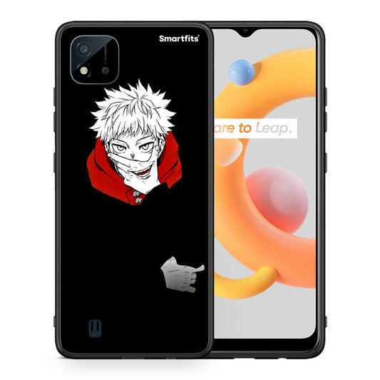 Θήκη Realme C11 2021 Itadori Anime από τη Smartfits με σχέδιο στο πίσω μέρος και μαύρο περίβλημα | Realme C11 2021 Itadori Anime case with colorful back and black bezels