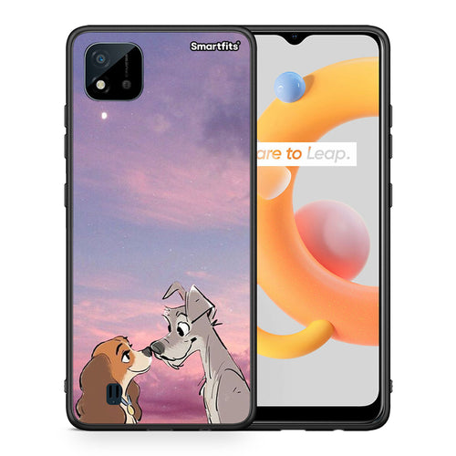 Θήκη Realme C11 2021 Lady And Tramp από τη Smartfits με σχέδιο στο πίσω μέρος και μαύρο περίβλημα | Realme C11 2021 Lady And Tramp case with colorful back and black bezels