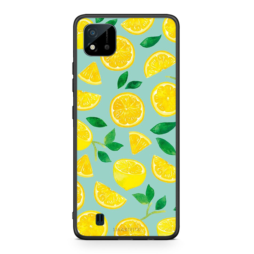 Realme C11 2021 Lemons θήκη από τη Smartfits με σχέδιο στο πίσω μέρος και μαύρο περίβλημα | Smartphone case with colorful back and black bezels by Smartfits