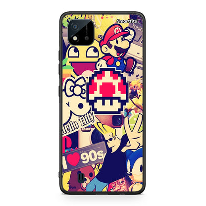 Realme C11 2021 Love The 90s θήκη από τη Smartfits με σχέδιο στο πίσω μέρος και μαύρο περίβλημα | Smartphone case with colorful back and black bezels by Smartfits