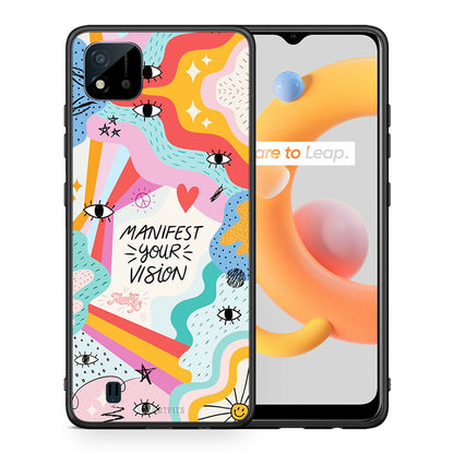 Θήκη Realme C11 2021 Manifest Your Vision από τη Smartfits με σχέδιο στο πίσω μέρος και μαύρο περίβλημα | Realme C11 2021 Manifest Your Vision case with colorful back and black bezels