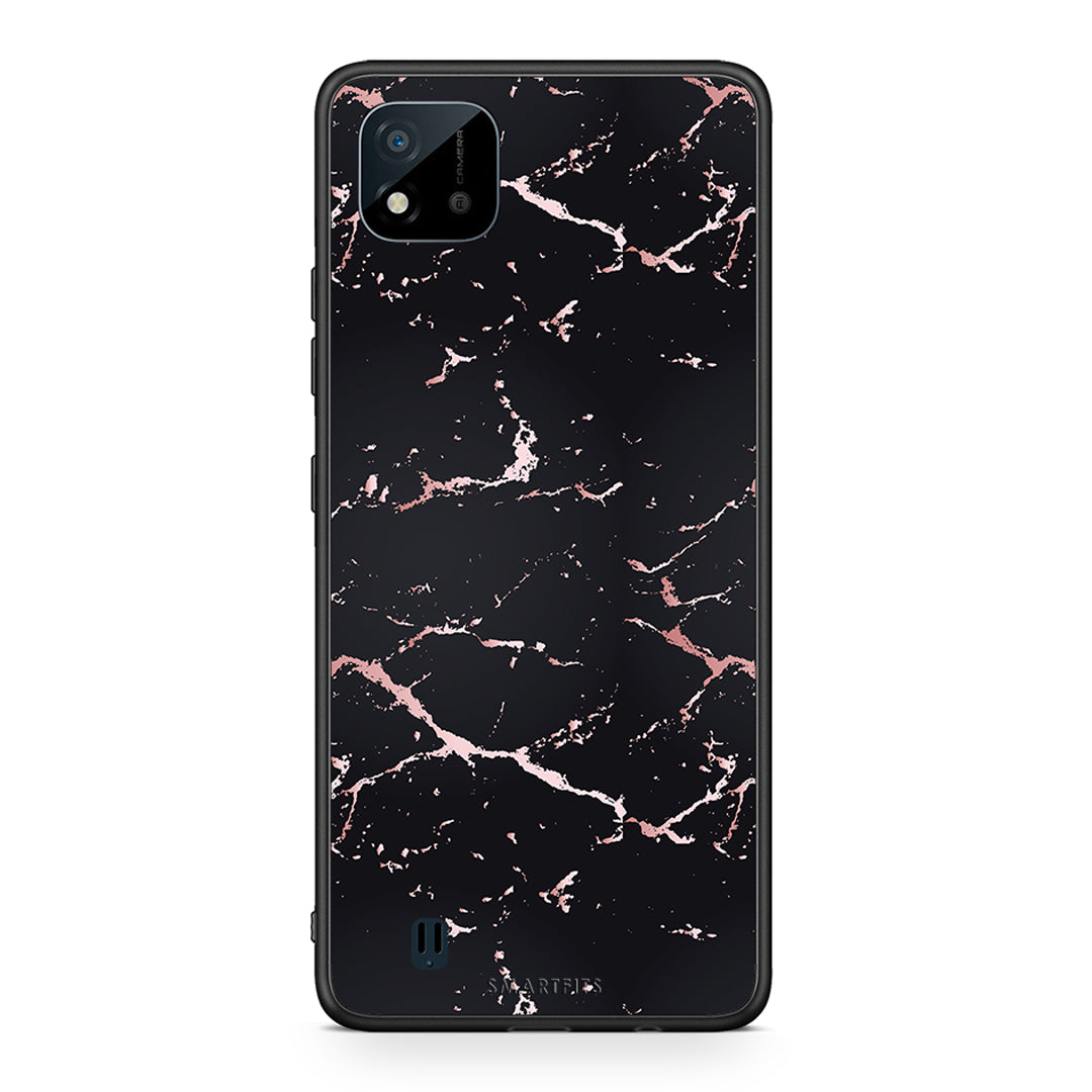 4 - Realme C11 2021 Black Rosegold Marble case, cover, bumper