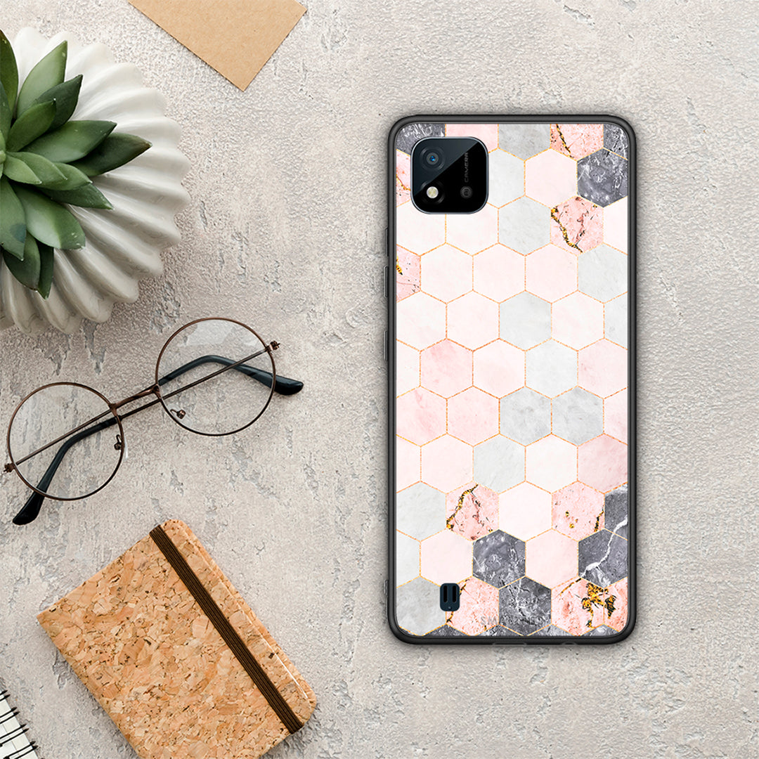 Marble Hexagon Pink - Realme C11 2021 / C20 θήκη