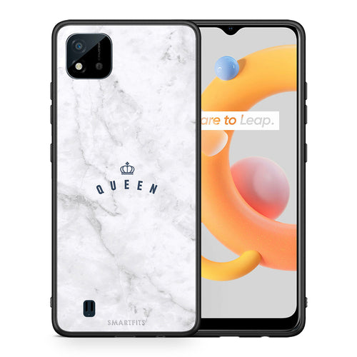 Θήκη Realme C11 2021 Queen Marble από τη Smartfits με σχέδιο στο πίσω μέρος και μαύρο περίβλημα | Realme C11 2021 Queen Marble case with colorful back and black bezels