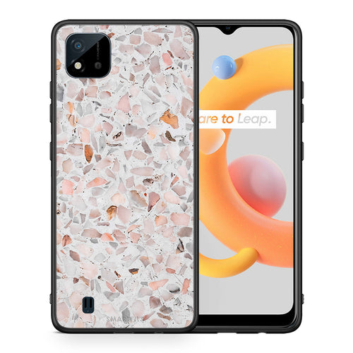 Θήκη Realme C11 2021 Marble Terrazzo από τη Smartfits με σχέδιο στο πίσω μέρος και μαύρο περίβλημα | Realme C11 2021 Marble Terrazzo case with colorful back and black bezels