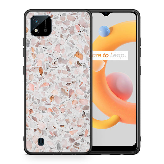 Θήκη Realme C11 2021 Marble Terrazzo από τη Smartfits με σχέδιο στο πίσω μέρος και μαύρο περίβλημα | Realme C11 2021 Marble Terrazzo case with colorful back and black bezels
