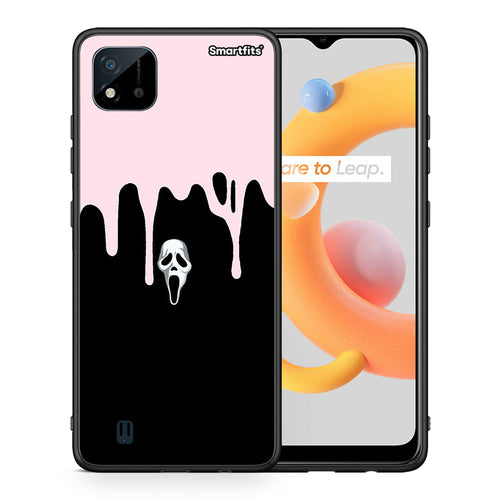 Θήκη Realme C11 2021 Melting Halloween Mask από τη Smartfits με σχέδιο στο πίσω μέρος και μαύρο περίβλημα | Realme C11 2021 Melting Halloween Mask case with colorful back and black bezels