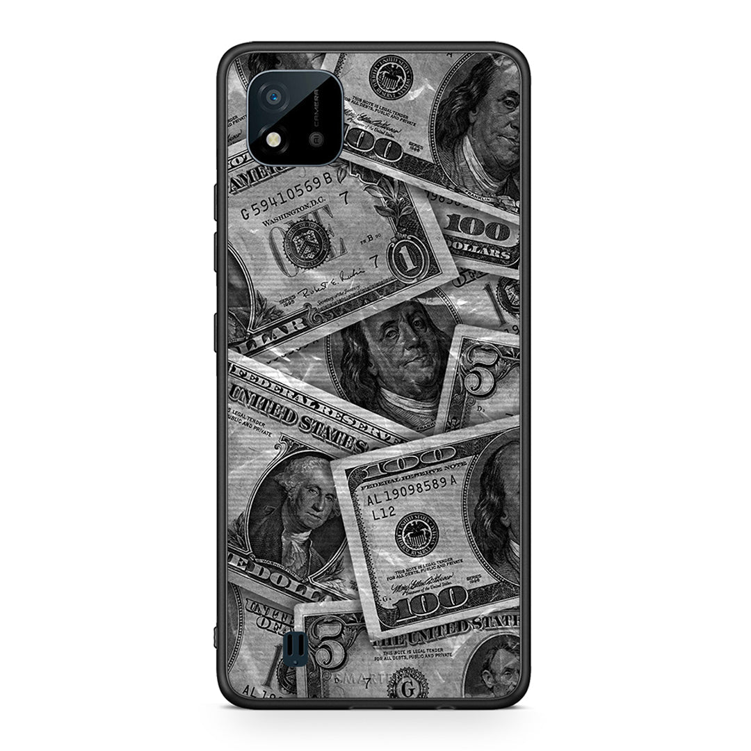 Realme C11 2021 Money Dollars θήκη από τη Smartfits με σχέδιο στο πίσω μέρος και μαύρο περίβλημα | Smartphone case with colorful back and black bezels by Smartfits