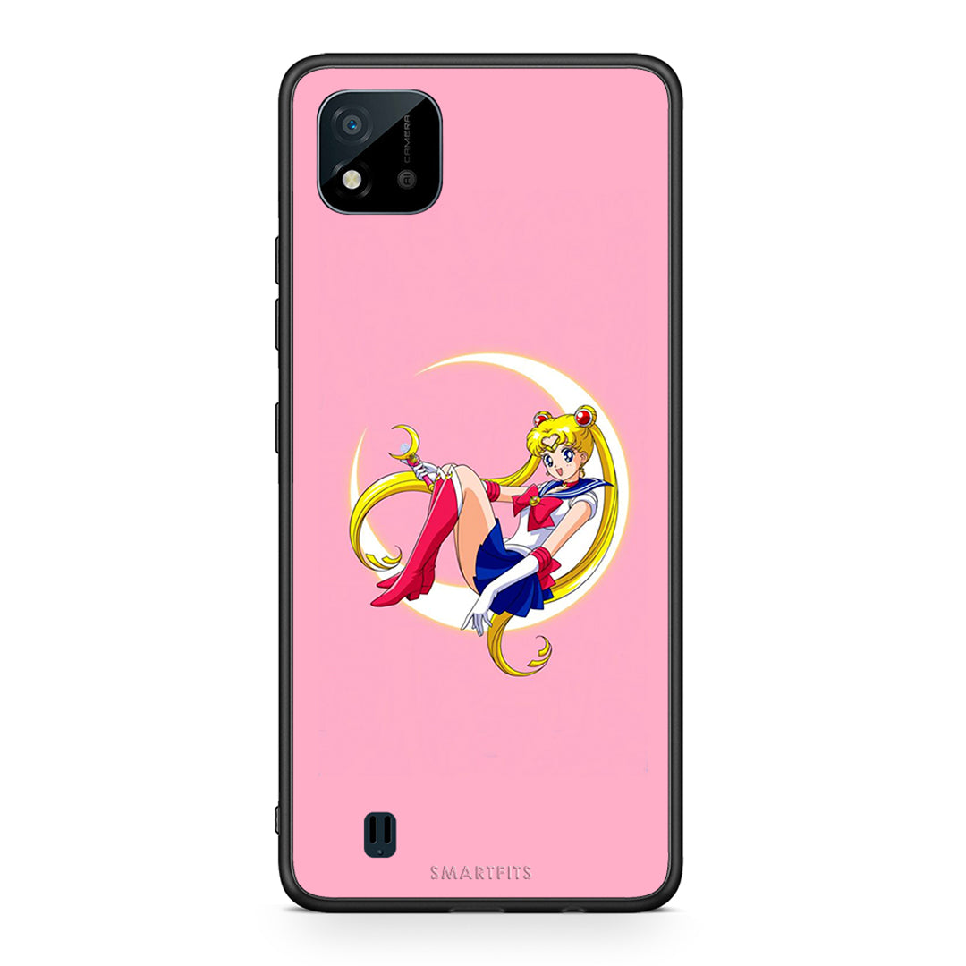 Realme C11 2021 Moon Girl θήκη από τη Smartfits με σχέδιο στο πίσω μέρος και μαύρο περίβλημα | Smartphone case with colorful back and black bezels by Smartfits